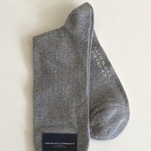 Charles Tyrwhitt grey and burgundy micro dash socks (NWT)